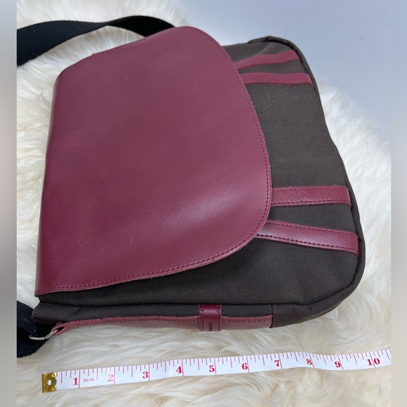 Jack Gomme Paris France Leather and Canvas Flap Front Messenger/ Shoulder Bag - Picture 13 of 14